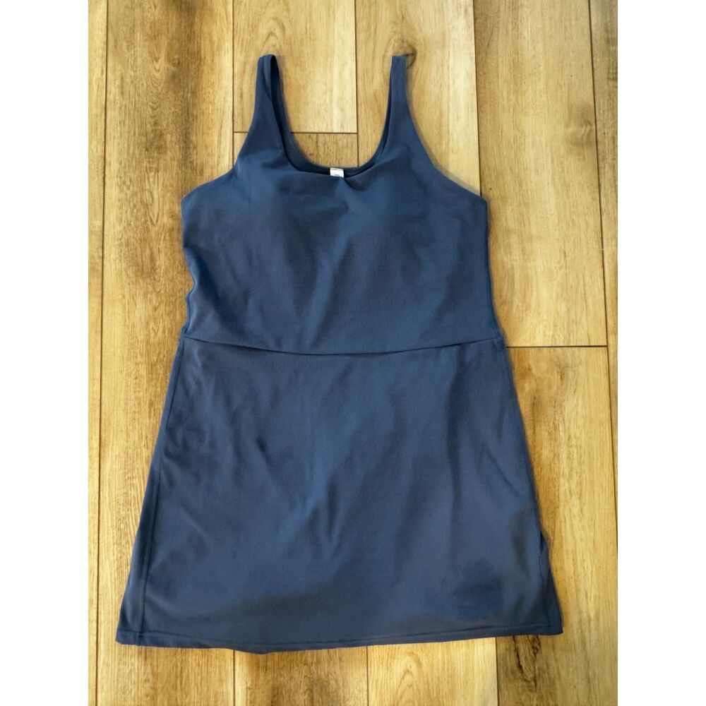 Elle Sport Blue Active Tank Dress Built In Bra Shorts Athleisure Medium - Picture 6 of 16